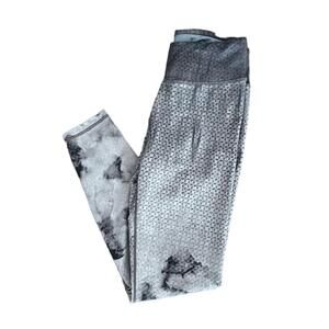 PRANA Leggings Womens Small (S) Gray Pants Flower Watercolor White Yoga Running